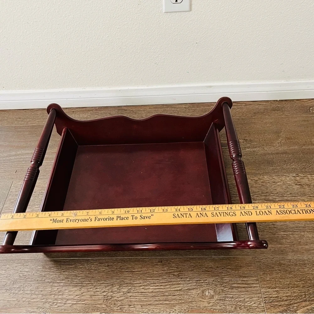 Wooden Serving Tray in Dark Cherry